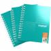 Silvine Luxpad Twin Wire FSC Notebook A5+ 200 Page Ruled With Margin Metallic Pearl Green (Pack 3) - LUXA5MT 27866SC