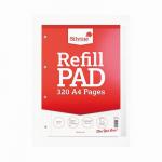 Silvine Refill Pad A4 320 Page Punched 4 Holes Lined With Margin Red (Pack 3) - A4RPFM320 27887SC