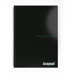 Silvine Luxpad Recycled Twin Wire Hardback Notebook A4 140 Page Punched 4 Holes Ruled 100% Recycled Paper Black (Pack 5) - THBPINA4RE 27908SC