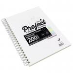 Luxpad SEN Tinted Paper Project Book A4 Plastic Free With 5 Coloured Sections 200 Page Ruled With Margin (Pack 5) - LUXPBTIN 27985SC