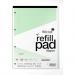 Silvine SEN Refill Pad A4 With Tinted Coloured Papers 100 Page Ruled With Margin 4 Hole Punched Green (Pack 6) - A4RPTING 28020SC