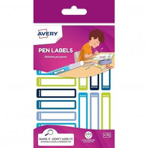 Avery UK Stationary Labels 50 x 10 mm Green and Blue Pack 30 Labels -