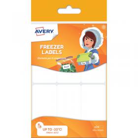 Avery UK Freezer Label with special low temperature adhesive up to -20 degrees C 63.5 x 33 mm White (Pack 24 Labels) - CONG24.UK 28104AV