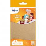 Avery UK Kraft Labels 41 x 89 mm Brown (Pack 18 Labels) - OVKR18.UK 28111AV