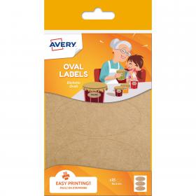 Avery UK Kraft Labels 41 x 89 mm Brown (Pack 18 Labels) - OVKR18.UK 28111AV