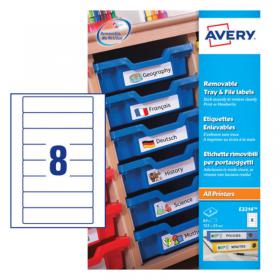 Avery UK Removable Tray & File Labels Removable labels 155 x 35 mm White (Pack 64 Labels) - E3214 28139AV