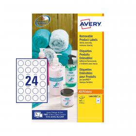 Avery UK Removable Round Labels 37mm White (Pack 600 Labels) - L4851REV-25 28146AV