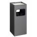 Durable Metal Waste Bin Square 17 Litre with integrated 2L Ashtray Includes 1.5kg Sand Charcoal - 333058 28181DR