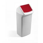 Durable DURABIN Plastic Waste Recycling Bin Rectangular 40 Litre with Red Lid - VEH2012037 28216DR