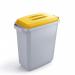 Durable DURABIN Plastic Waste Recycling Bin 60 Litre Rectangular Grey with Yellow Lid - VEH2012026 28244DR