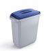 Durable DURABIN Plastic Waste Recycling Bin 60 Litre Rectangular Grey with Blue Lid - VEH2012027 28251DR