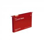 Rexel Crystalfile Extra Foolscap Suspension File Polypropylene 30mm Red (Pack 25) 70632 28284AC