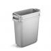 DURABIN Plastic Waste Bin 60 Litre Rectangular Grey With Green Hinged Lid With Two Circular Holes - VEH2023021 28328DR
