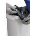 Durable DURABIN Plastic Waste Recycling Bin 60 Litre Rectangular Grey with Green Hinged Lid with Two Circular Holes - VEH2023021 28328DR