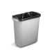 Durable DURABIN Plastic Waste Recycling Bin 60 Litre Rectangular Grey with Green Hinged Lid with Two Circular Holes - VEH2023021 28328DR