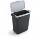 Durable DURABIN ECO 80% Recycled Plastic Waste Recycling Bin 60 Litre Rectangular Black with Grey Hinged Lid - VEH2023026 28363DR