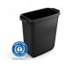 Durable DURABIN ECO 80% Recycled Plastic Waste Recycling Bin 60 Litre Rectangular Black with Green Hinged Lid with Two Circular Holes - VEH2023028 28377DR