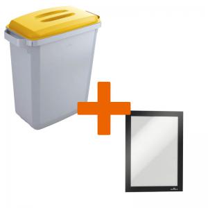 Click to view product details and reviews for Durable Durabin Plastic Waste Recycling Bin 60 Litre Grey With Yellow.