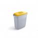 Durable DURABIN Plastic Waste Recycling Bin 60 Litre Grey with Yellow Lid & Black A5 DURAFRAME Self-Adhesive Sign Holder - VEH2023001 28384DR