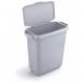 Durable DURABIN Plastic Waste Recycling Bin 60 Litre Grey with Grey Hinged Lid & Black A5 DURAFRAME Self-Adhesive Sign Holder - VEH2023008 28433DR