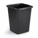 DURABIN Plastic Waste Bin 90 Litre Square Black with Black Lid - VEH2023029 28461DR