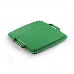 DURABIN Plastic Waste Bin 90 Litre Square Black with Green Lid - VEH2023030 28468DR