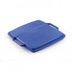 DURABIN Plastic Waste Bin 90 Litre Square Black with Blue Lid - VEH2023032 28482DR