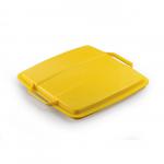 Durable DURABIN Plastic Waste Recycling Bin 90 Litre Square Black with Yellow Lid - VEH2012030 28489DR