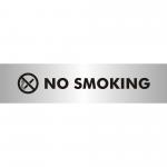 Seco Sliding Sign NO SMOKING Reversed Printed Acrylic Door Sign Brushed Aluminium Composite 190 x 45mm - BAC114 28622SS