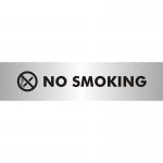 SECO Sliding Sign NO SMOKING Reversed Printed Acrylic Door Sign Brushed Aluminium Composite 190 x 45mm - BAC114 28622SS