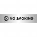 SECO Sliding Sign NO SMOKING Reversed Printed Acrylic Door Sign Brushed Aluminium Composite 190 x 45mm - BAC114 28622SS