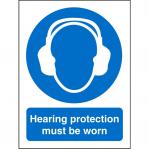 SECO Mandatory Safety Sign Hearing Protection Must Be Worn Self Adhesive Vinyl 150 x 200mm - M002SAV150X200 28657SS