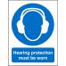 SECO Mandatory Safety Sign Hearing Protection Must Be Worn Self Adhesive Vinyl 150 x 200mm - M002SAV150X200 28657SS