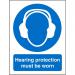 Seco Mandatory Safety Sign Hearing Protection Must Be Worn Semi Rigid Plastic 150 x 200mm - M002SRP150X200 28664SS