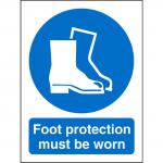 SECO Mandatory Safety Sign Foot Protection Must Be Worn Semi Rigid Plastic 150 x 200mm - M003SRP150X200 28678SS