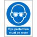 Seco Mandatory Safety Sign Eye Protection Must Be Worn Self Adhesive Vinyl 150 x 200mm - M004SAV150X200 28685SS