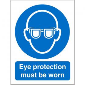 SECO Mandatory Safety Sign Eye Protection Must Be Worn Self Adhesive Vinyl 150 x 200mm - M004SAV150X200 28685SS