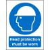 SECO Mandatory Safety Sign Head Protection Must Be Worn Self Adhesive Vinyl 150 x 200mm - M005SAV150X200 28699SS