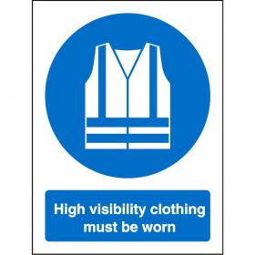 SECO Mandatory Safety Sign High Visibility Clothing Must Be Worn Self Adhesive Vinyl 150 x 200mm - M162SAV150X200 28713SS