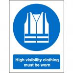 SECO Mandatory Safety Sign High Visibility Clothing Must Be Worn Self Adhesive Vinyl 150 x 200mm - M162SAV150X200 28713SS