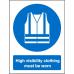 SECO Mandatory Safety Sign High Visibility Clothing Must Be Worn Self Adhesive Vinyl 150 x 200mm - M162SAV150X200 28713SS