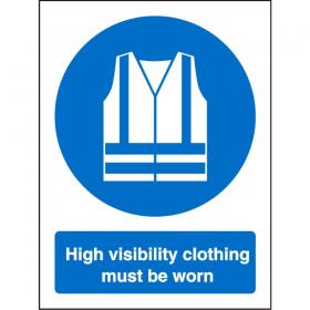 SECO Mandatory Safety Sign High Visibility Clothing Must Be Worn Semi Rigid Plastic 150 x 200mm - M162SRP150X200 28720SS