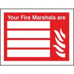 SECO Fire Fighting Equipment Safety Sign Your Fire Marshalls Are Self Adhesive Vinyl 150 x 200mm - FF122SAV150X200 28790SS