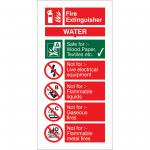 SECO Fire Fighting Equipment Safety Sign Fire Extinguisher Water Self Adhesive Vinyl 100 x 200mm - FF091SAV100X200 28804SS