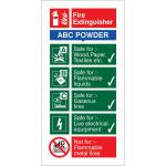 SECO Fire Fighting Equipment Safety Sign Fire Extinguisher ABC Powder Self Adhesive Vinyl 100 x 200mm - FF092SAV100X200 28818SS