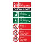 SECO Fire Fighting Equipment Safety Sign Fire Extinguisher Carbon Dioxide Semi Rigid Plastic 100 x 200mm - FF093SRP100X200 28839SS