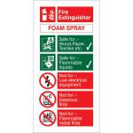 SECO Fire Fighting Equipment Safety Sign Fire Extinguisher Foam Spray Self Adhesive Vinyl 100 x 200mm - FF094SAV100X200 28846SS