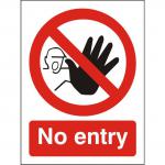 SECO Prohibition Safety Sign No Entry Self Adhesive Vinyl 150 x 200mm - P115SAV150X200 28860SS