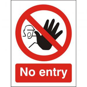 SECO Prohibition Safety Sign No Entry Self Adhesive Vinyl 150 x 200mm