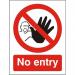 Seco Prohibition Safety Sign No Entry Self Adhesive Vinyl 150 x 200mm - P115SAV150X200 28860SS